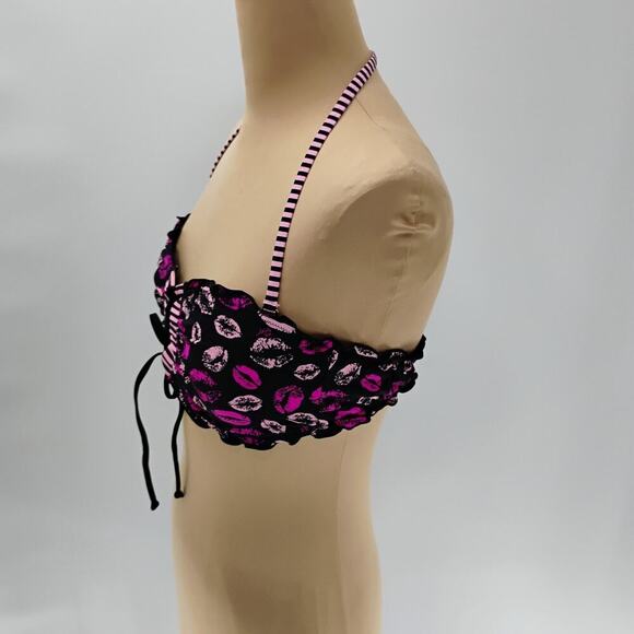 BETSEY JOHNSON Sexy POP Art BY THE POOL Retro Faces BIKINI Swimsuit L - Picture 9 of 14